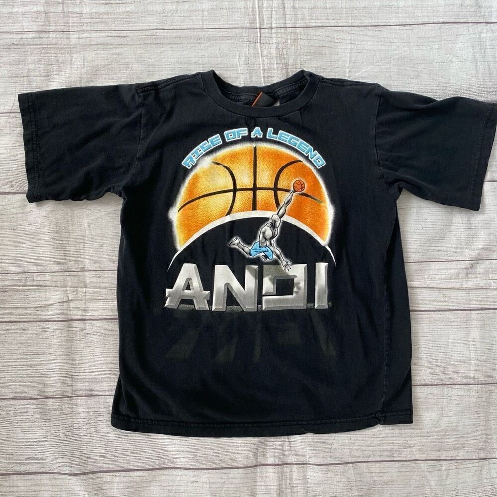And1 youth boys L 100% cotton crewneck short sleeve basketball T-shirt black